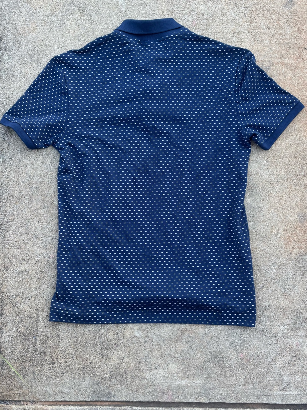 Lacoste Men’s Slim Fit Polo Shirt Navy White Micro Dot Crocodile Logo Size 4 Med - Picture 4 of 4
